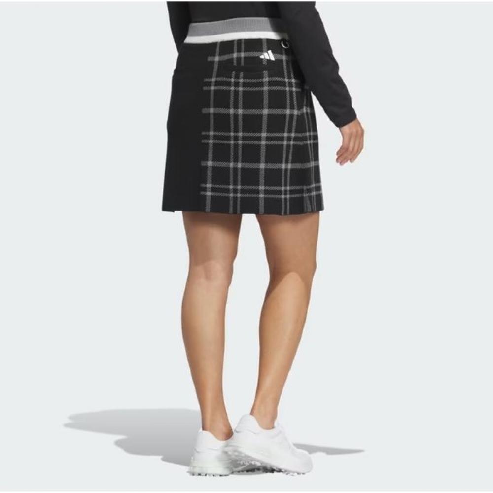 Adidas Гольф Fw Женская S трикотажная юбка Pulley faShion 3S в клетку iS4757 черная