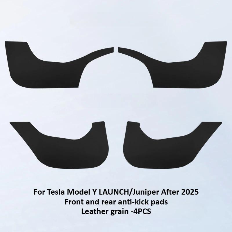 Защитные накладки на двери автомобиля для Tesla Model Y Juniper/Model3 Highland Кожаная наклейка Защитные коврики для боковин сидений Накладка Автомобильные аксессуары 2025