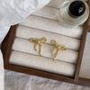 Simple Bow Stud Earrings Women's Niche Cold Wind Earrings Ins Fashionable and Versatile Design Earrings