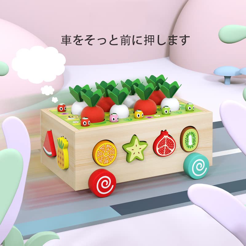 Mokugansha Монтессори образовательная деревянная форма фруктов фермерский редис магнитная ловля насекомых ранний кончик пальца рождественская игрушка для детского сада, соответствие формы