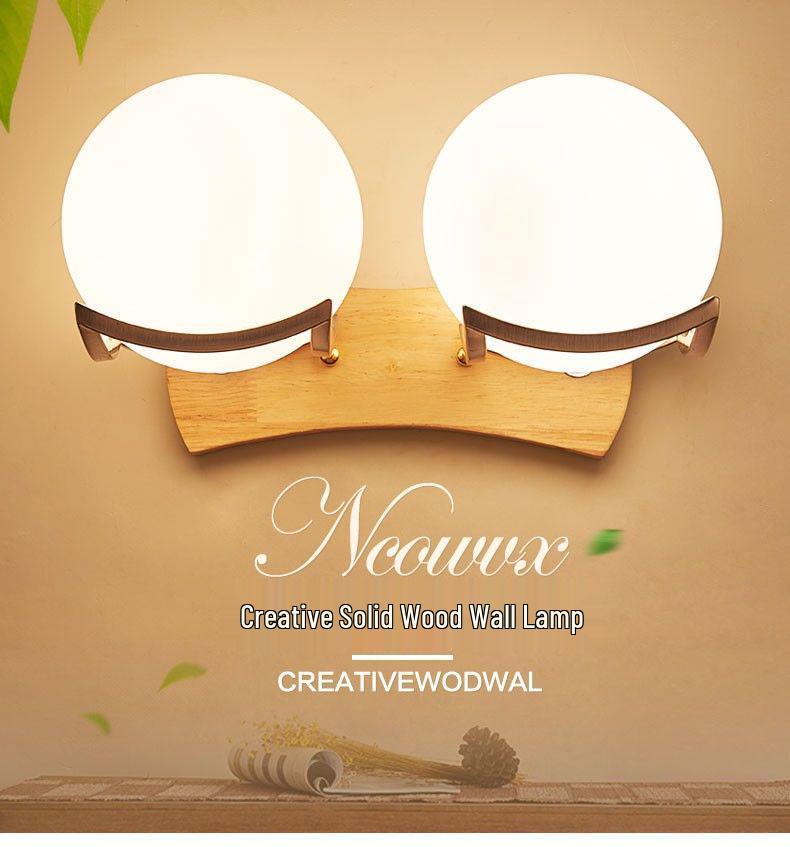 Modern Minimalist Wooden Wall Lamp for Bedroom and Aisle (Chinese and European Style)