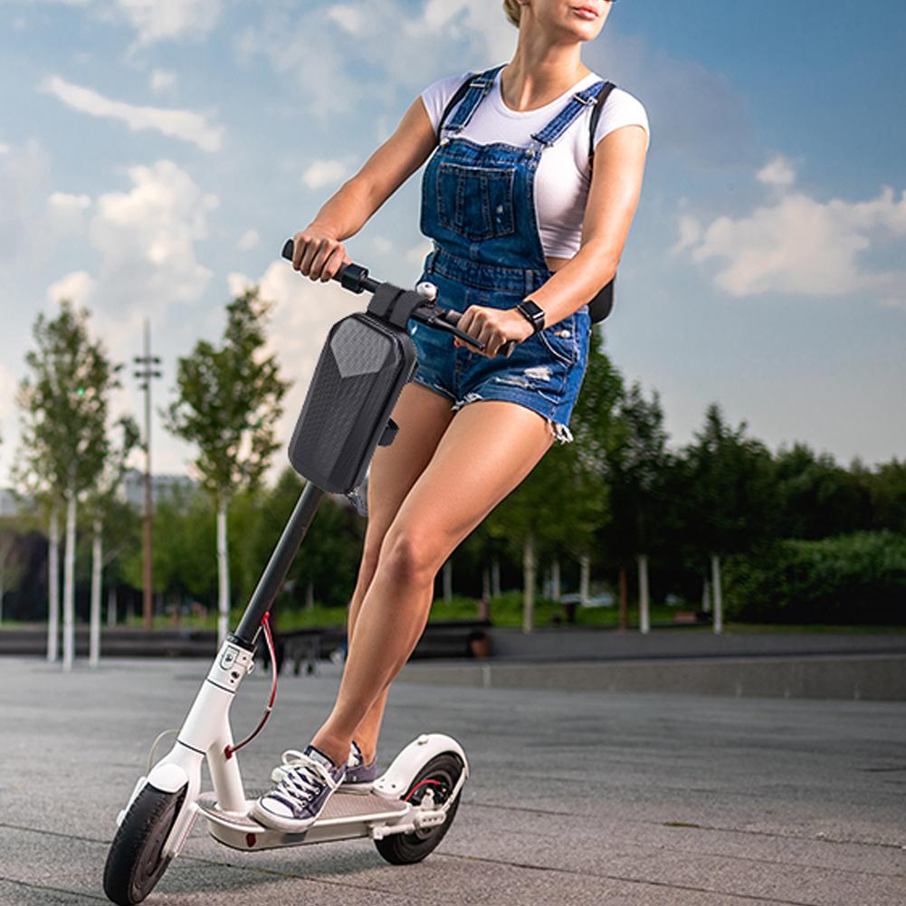 4-2L Portable Electric Scooter Handle Bar Bag Skateboard Hard Shell Front  Pouch Biking Waterproof EVA Hard Case Cycling Parts