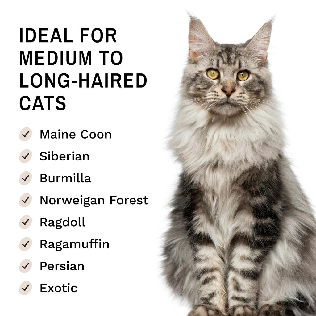 Eye Envy ProGlide Cat Comb for Long Haired Cats Comb Removes Undercoat and Excess Hair Removes Tangles and Knots Prevents Mat Fur Dual Tooth Comb