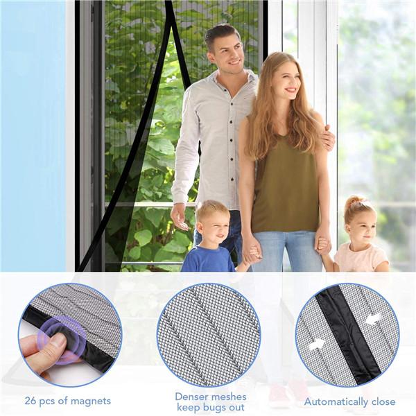 HOT Velcro Magnetic Screen Door Net Anti Insect Mesh Fly Screen Mosquito Protection Net Magnet Curtains for Doors Windows Screen