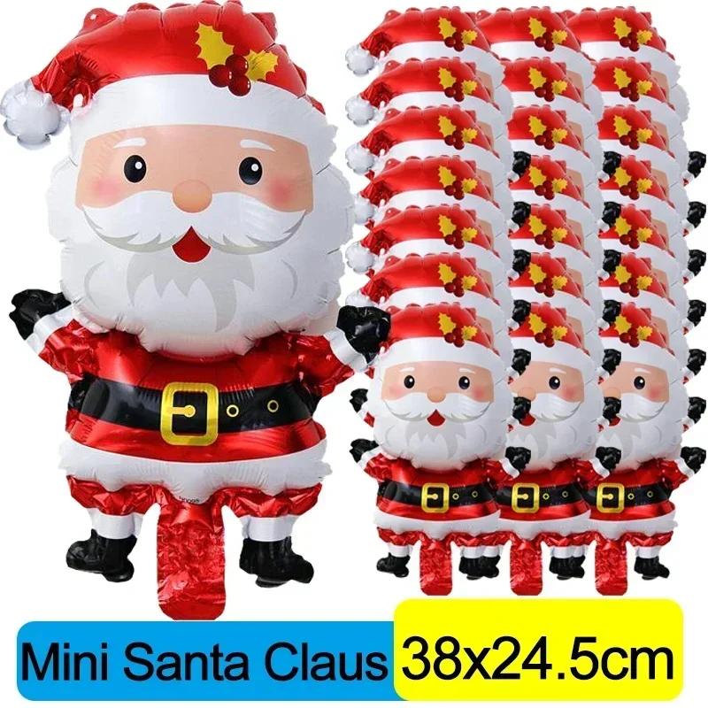 60/1pcs Xmas Tree Foil Balloons Christmas Theme Santa Claus Gingerbread Man Balloon Kids Toys New Year Party Decoration Supplies