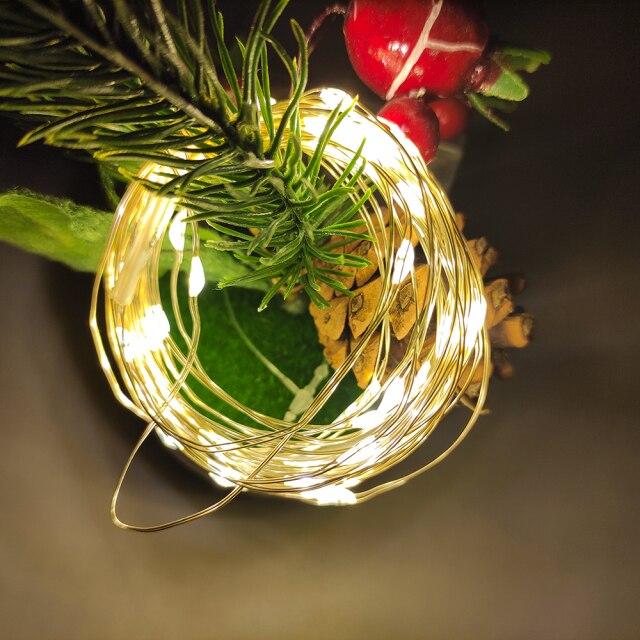 5-10 м светодиодные гирлянды из медной проволоки гирлянды ночник для рождественской гирлянды для комнаты спальни Крытый свадебный декоративный светильник