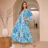 2025 Летнее длинное платье абайя для женщин Ближнего Востока - С принтом, в дубайском стиле