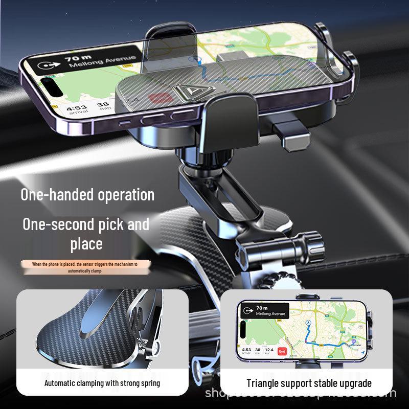 Универсальный держатель для телефона в автомобиль для консоли или козырька - Поддерживает горизонтальный и вертикальный экраны