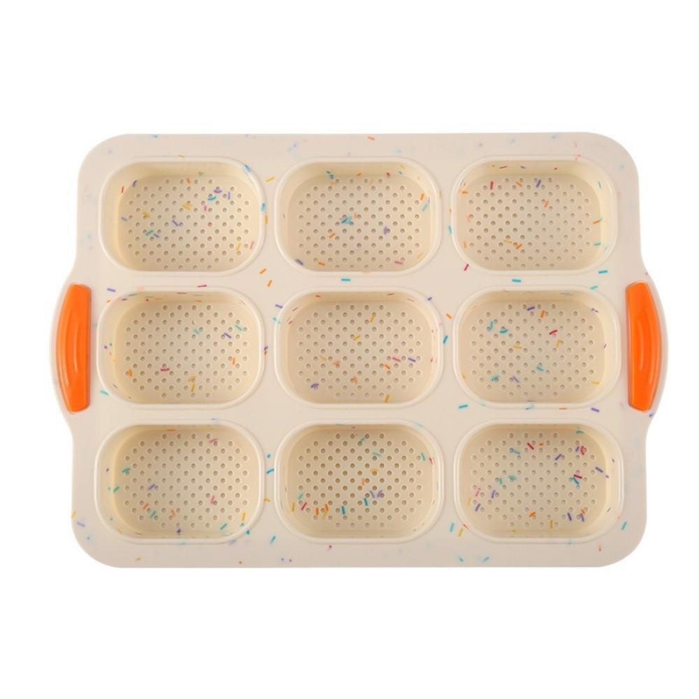 9 Grids Bread Baking Form Non-Stick Silicone Baking Pan Food Grade Bread Loaf Pan  Household Baking