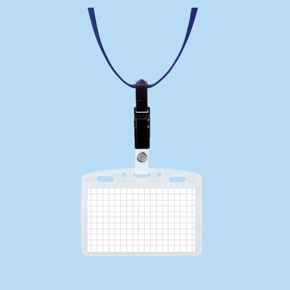 Kokuyo Hanging Name Badges with Soft Cases, Blue, 10-Pack, NAF-SD180-10B