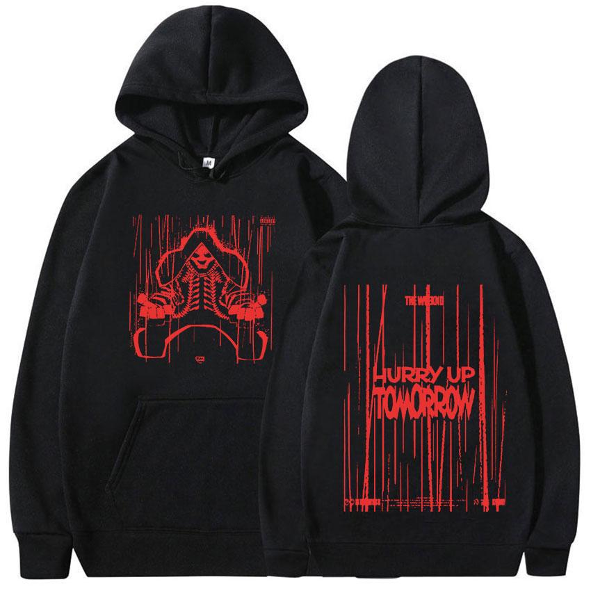 Rapper The Weeknd Hurry Up Tomorrow Album 2025 Fans Hoodie Men's Gothic Hip Hop Pop Music Pullover Sweatshirts Fleece Streetwear