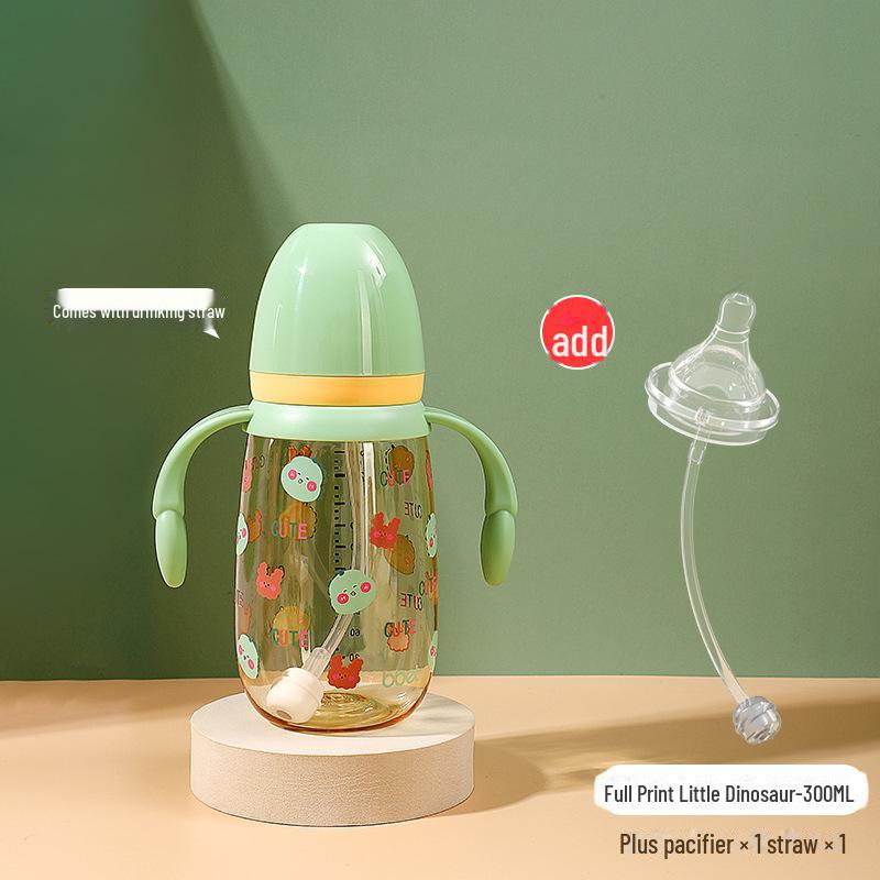Стакан для воды Babixiang PPSU широкого калибра для детей 1-3 лет, с мультяшным дизайном, с двойной ручкой, с защитой от падения