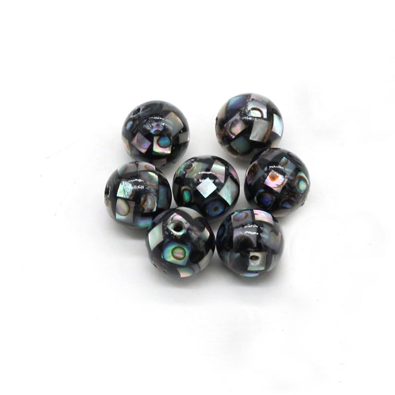 1Pc Natural Abalone Shell Beads with Hole,Handmade Sphere Loose Beads for Jewelry Making DIY Bracelets Necklaces Stud Earrings Accessories Craft