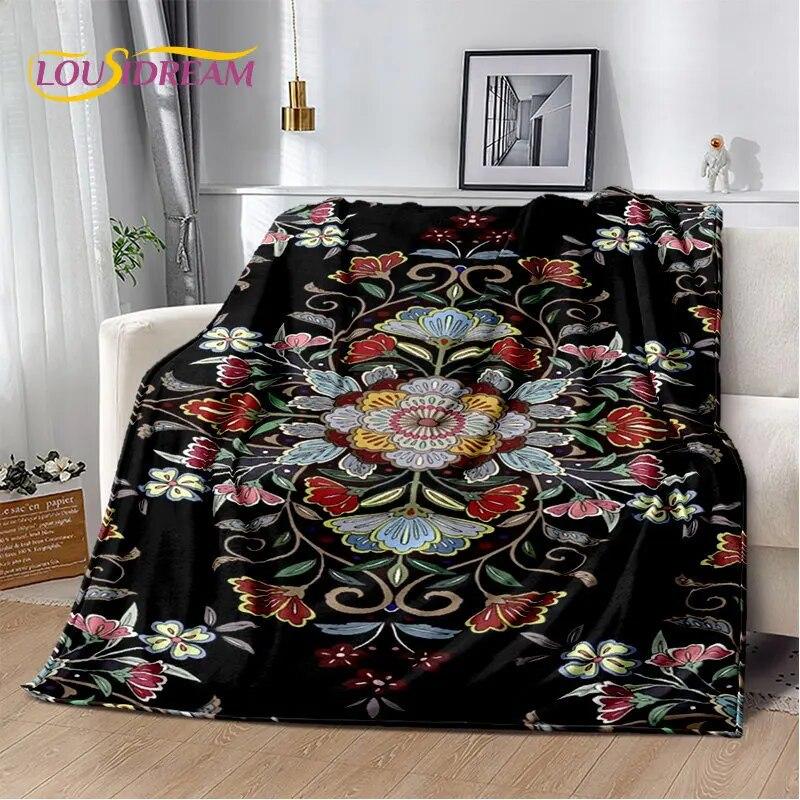 Nordic Bohemia Persia Series Soft Plush Blanket,Flannel Blanket Throw Blanket for Living Room Bedroom Bed Sofa Picnic Leisure