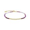 Bracelet - LUXENTER - Vados - Argent 925 - Finition or Jaune 18k - Cristal Rose
