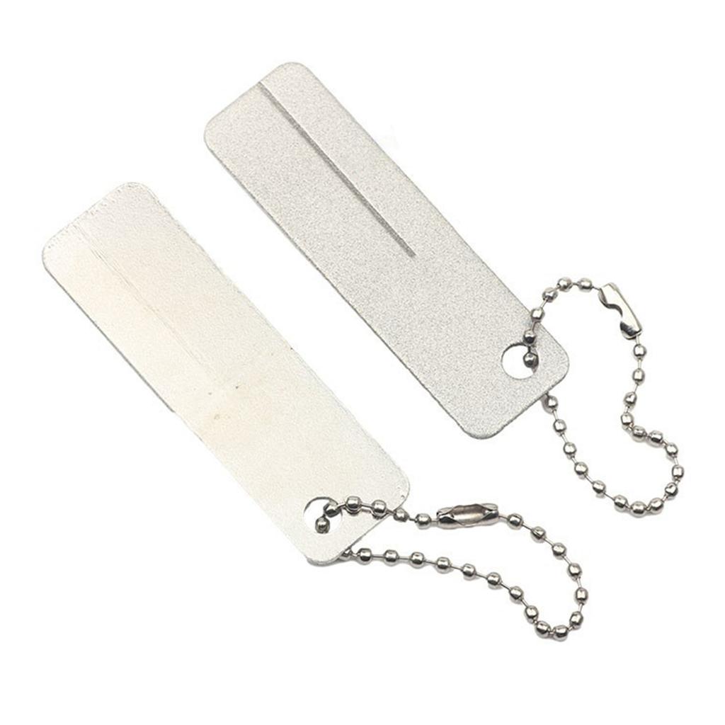 Камень для заточки рыболовных крючков Портативный шлифовальный инструмент Зернистость мелкая средняя Точилка для рыболовных крючков Алмазный напильник с брелоком