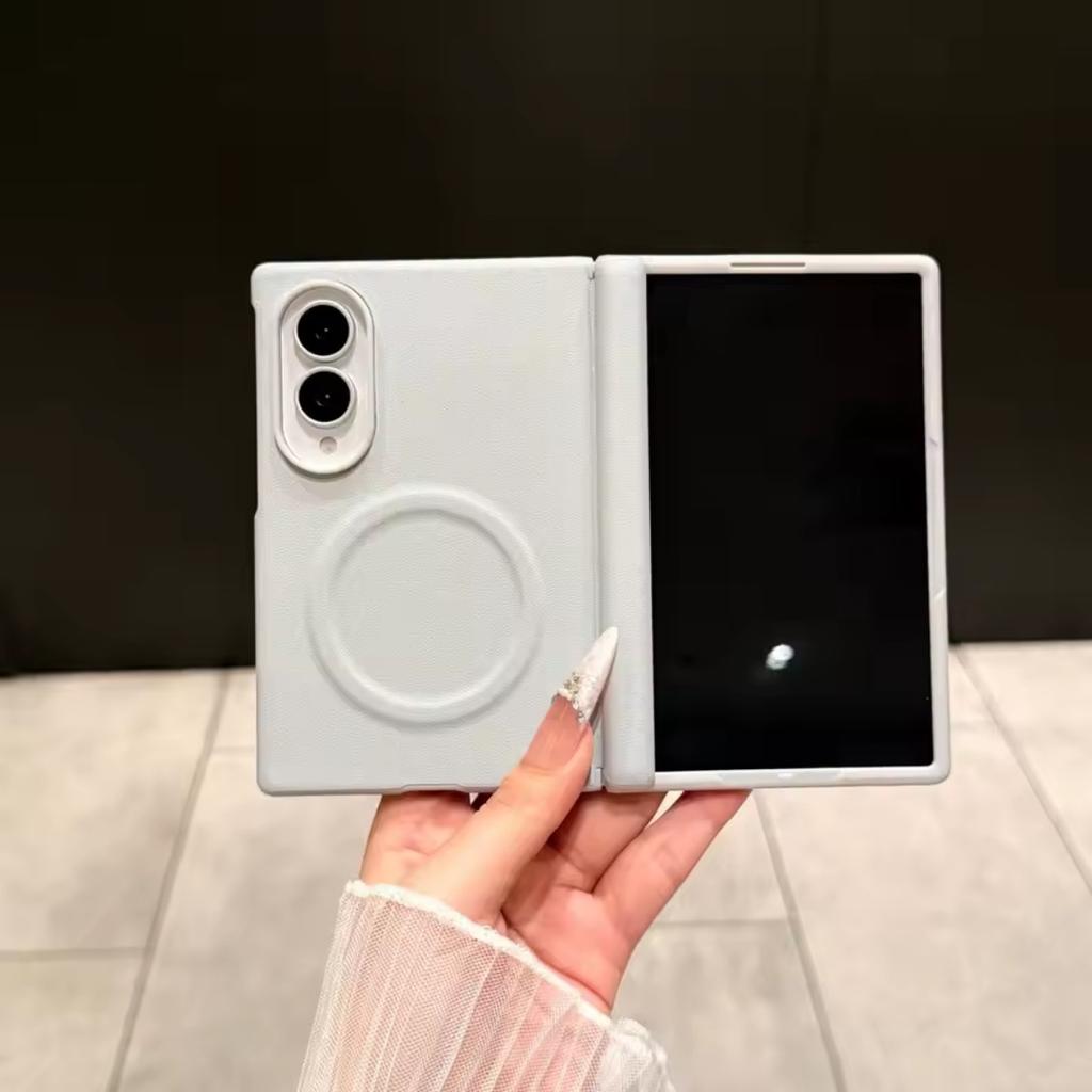 Для Magsafe Z Fold8 Широкий Чехол из Полиуретановой Кожи Конфетного Цвета для Беспроводной Зарядки для Samsung Galaxy Z Fold 8 Защитная Пленка для Экрана Магнитная Крышка