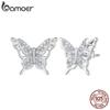 925 Sterling Silver Exquisite Butterfly Stud Earrings Insect Earrings for Women Party Cubic Zirconia Fine Jewelry