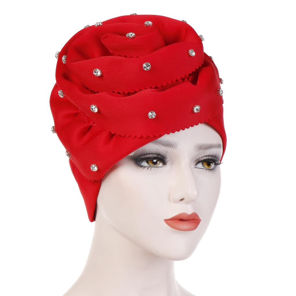 Fashion Women's Beanie With Flower Ruffle Muslim Headband Hair Loss Hat Headband Cancer Chemical Hat Fashion Hat