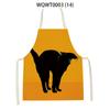 Cartoon Cute Cat Printed Sleeveless Apron Black Kitchen Apron Women Cooking Apron Home Baking Antifouling Antifouling Bib