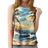 Women's Fashion Summer Round Neck Tank Top Lightweight Sleeveless  Print Tank Top