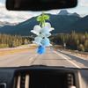 Подвесной автомобильный кулон ручной работы, вязаные лилии, очаровательные вязаные крючком украшения для салона автомобиля