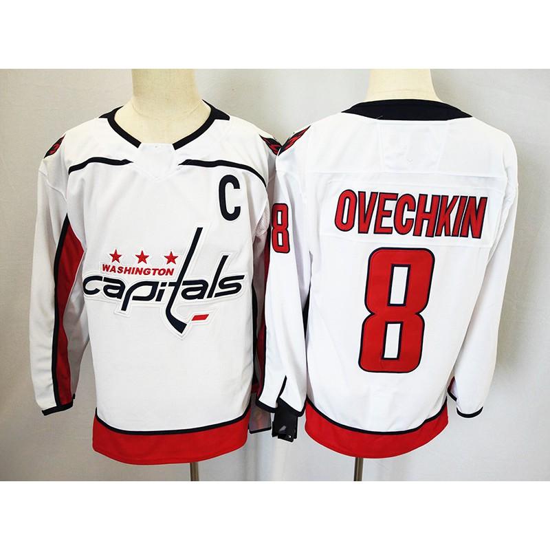 Mens Retro Embroidered Ice Hockey Jersey Team Uniform Training Shirt With Player Name Ovechkin Wilson