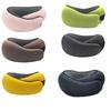U-shaped Travel Neck Pillow Adjustable Supports Head Neck and Chin Memory Foam Pillow with Drawstring Bag Soft Airplane Cushion