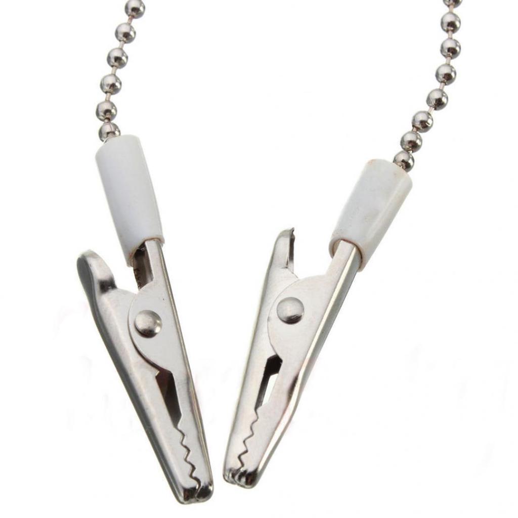 Dental Lab Bib Crocodile Clip Flexible Metal Ball Chain Reusable Napkin Holder