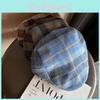 Fashion Autumn Retro Checkered Pattern Women Casual Beret For Outdoor Use