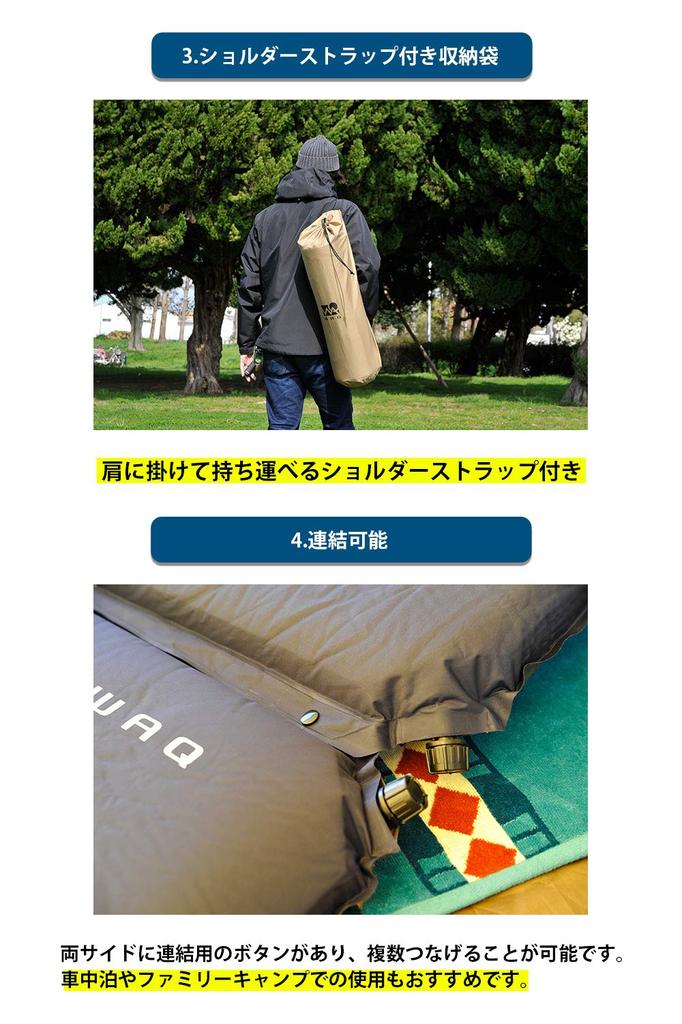 WAQ Кемпинговый автомобильный спальный коврик с толстой ручкой R Value Special Lightweight Inflator Mat, Коврик, 8 см, Компактный, 6.0, Уретан, (военно-морской флот)