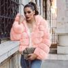 Autumn and Winter New Faux Fur Hat Women's Wear Medium Length Slim Fit Fox Fur Coat Women