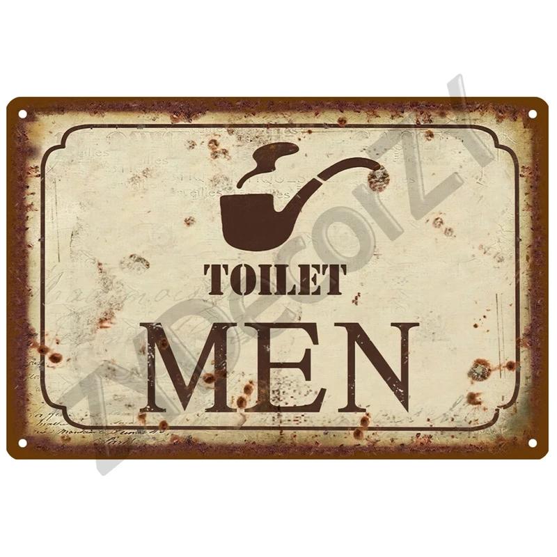 Металлический плакат-знак "WC для леди" - Туалетная табличка - Идеально для KTV, бара, магазина BBQ, ванной комнаты - Винтажный фотодекор для дома, стены паба