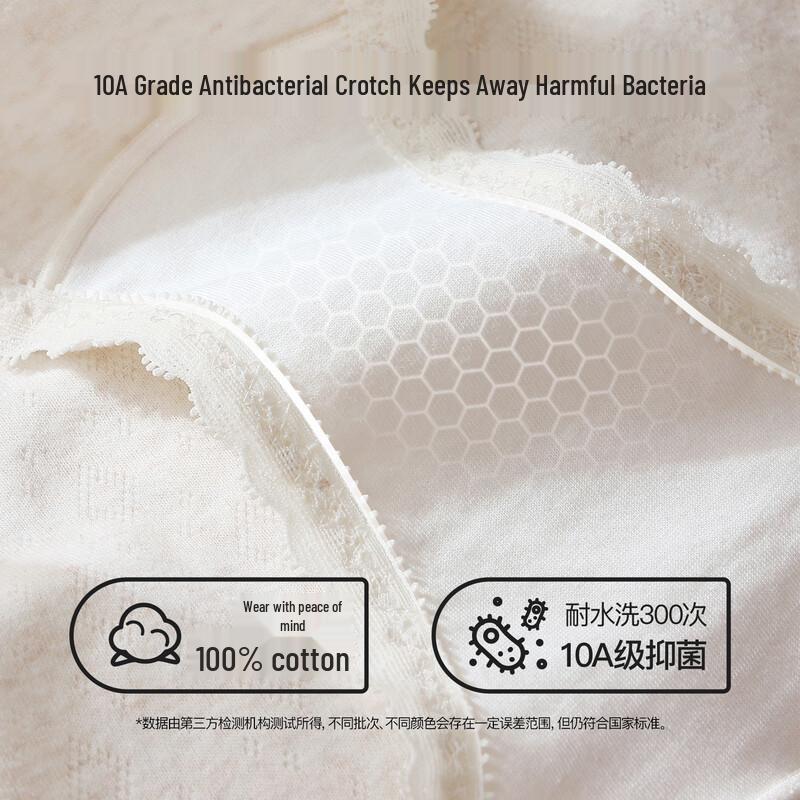 SecretWorld Women's 10A Antibacterial Pure Cotton Mid-Waist Briefs