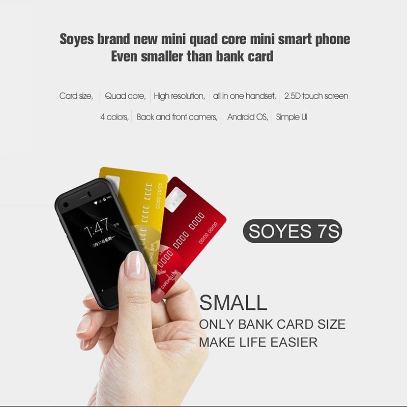 Soyes 7S Маленький смартфон 2,5 дюйма Android 9.0 MTK6580 RAM 2 ГБ ROM 16 ГБ Две SIM-карты 5-мегапиксельная камера 600 мАч Аккумулятор 3G мобильный телефон