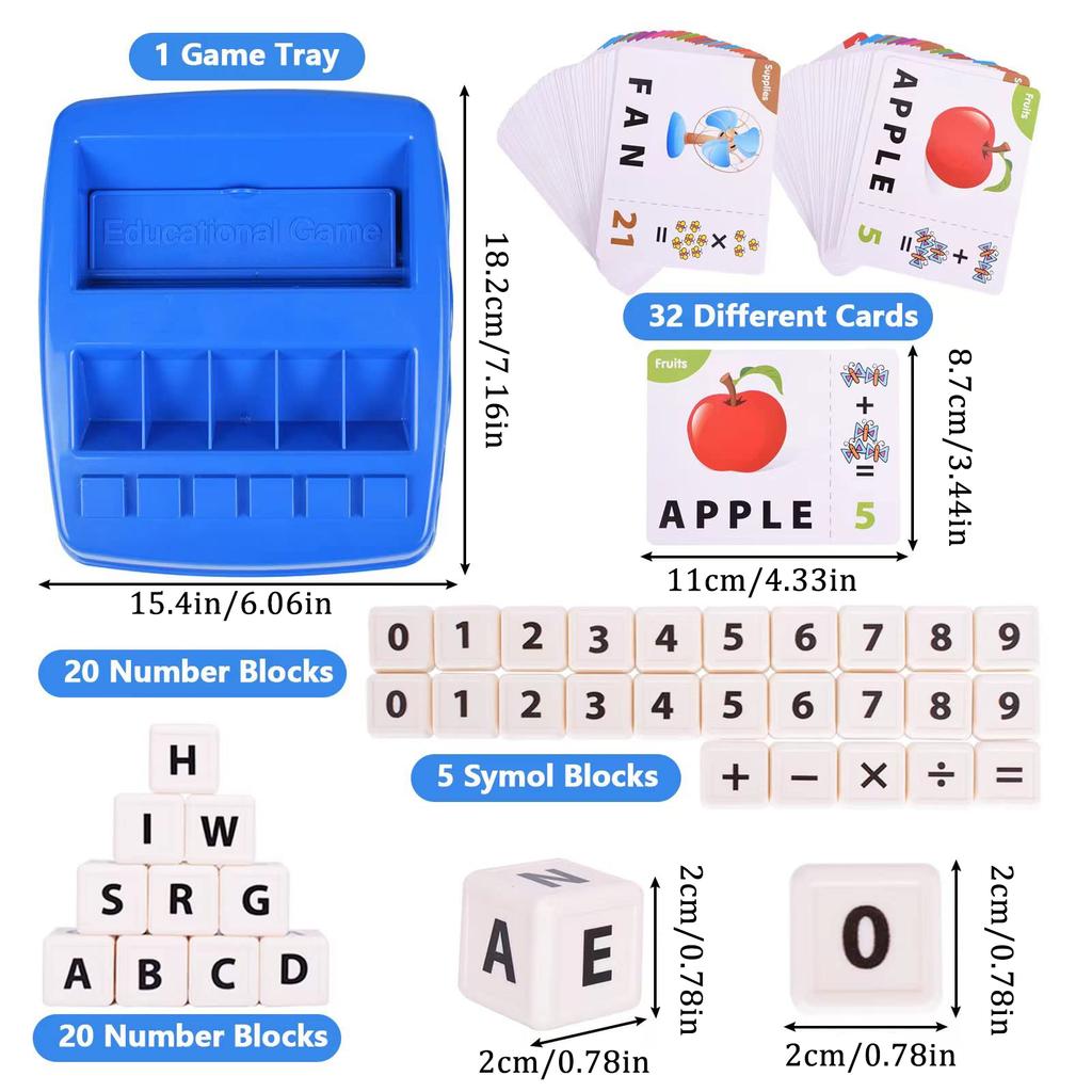 Educational Alphabet Spelling Number Matching Memory Game Interactive Parent-Child Learning Toy for Kids English Letter Board