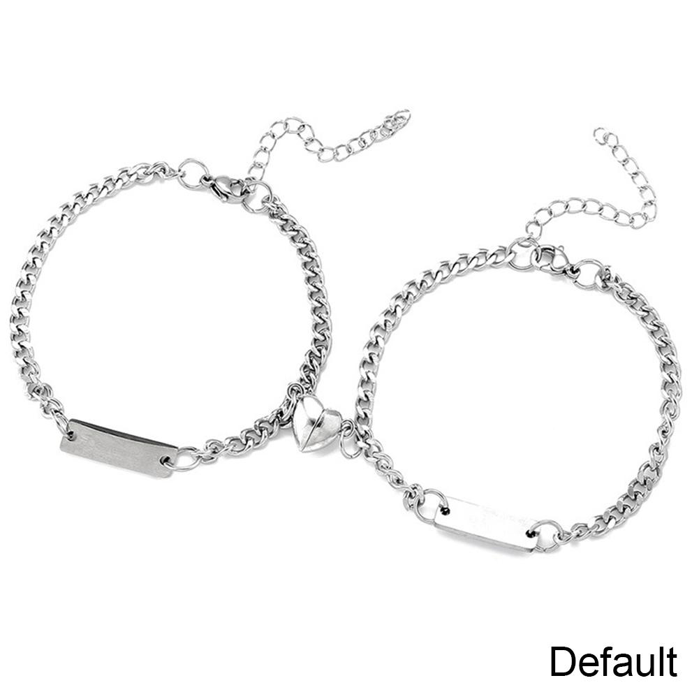 Love Magnetic Titanium Steel Couple Bracelets Simple Pendant Magnetic Couple Bracelets Women Men Hand Jewelry