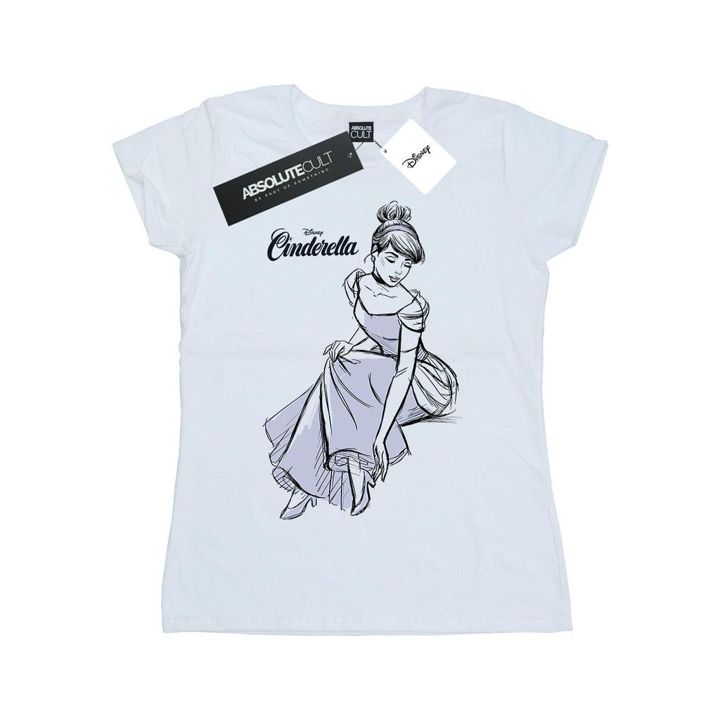 Disney Womens/Ladies Cinderella Slipper Sketch Cotton T-Shirt