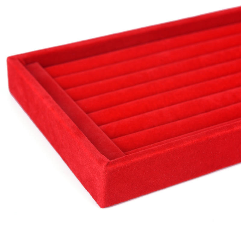 Velvet Earrings Rings Ear Studs Jewelry Display Stand Holder Rack Organizer Tray