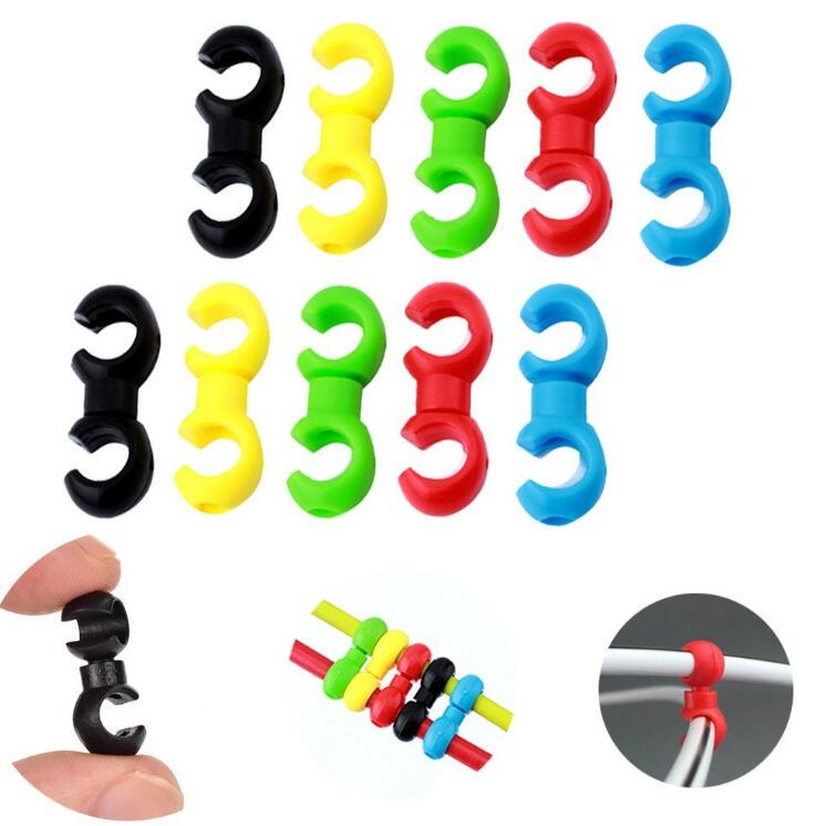 10 шт., велосипедный тормозной трос MTB, зажимы в стиле S, пряжка, направляющая для шланга, зажим для велосипеда с поперечной линией