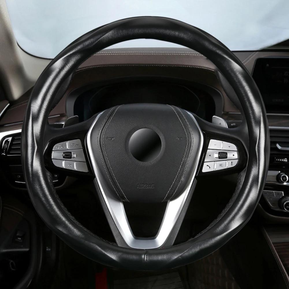 1 чехол для рулевого колеса спортивного автомобиля из искусственной кожи ягненка с трехмерным дизайном, подходит для 14,5-15 дюймов, 37-38 см