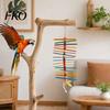 Parrot Anxiety Relief Toy Wooden Strips Toy, Bird Chew with Colorful Beads, Chewing And Climbing Cage Accessory for Budgie Conure