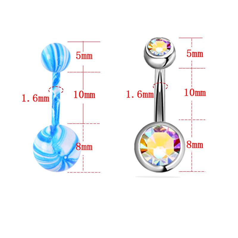 16 шт. микс пупка кольцо штанга мяч украшения для тела