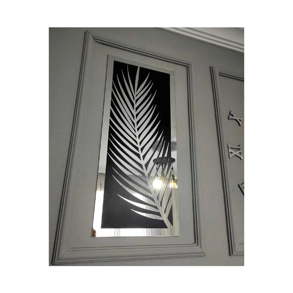 Набор из 3 настенных часов, акриловое плексиглас с зеркальными пальмовыми листьями и римской буквой R. Часы