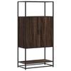 VidaXL Buffet haut chêne marron 68x35x139 cm bois d'ingénierie métal, armoire latérale, armoire de rangement haute, vitrine 849043