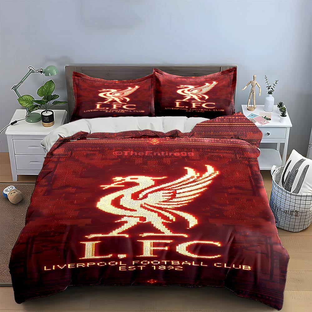 Golden liverbird, "LFC" text. Bedding sets Duvet cover sets Duvet covers Pillowcases(1 * Duvet Cover 2 * Pillowcases, without duvet insert)