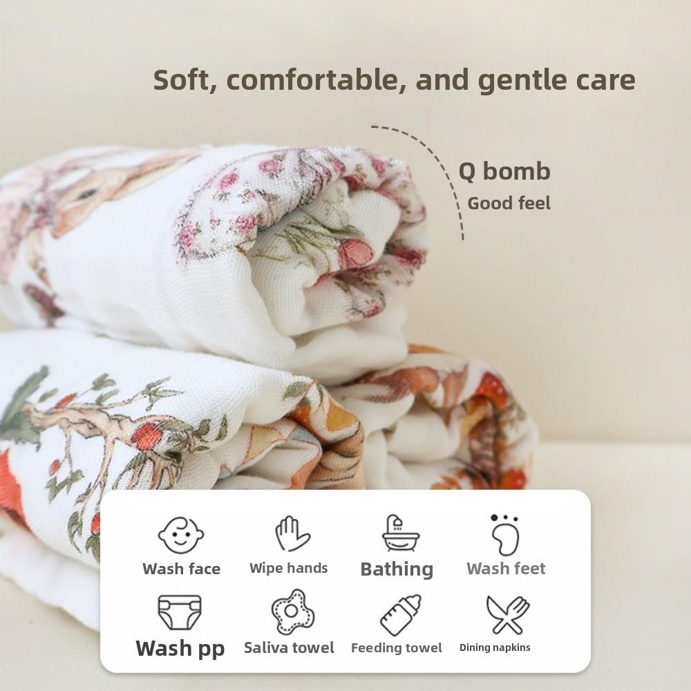 Class A Cotton Yarn Six-layer Newborn Children's Super Soft Burp Small Square Towel Baby Gauze Face Towel