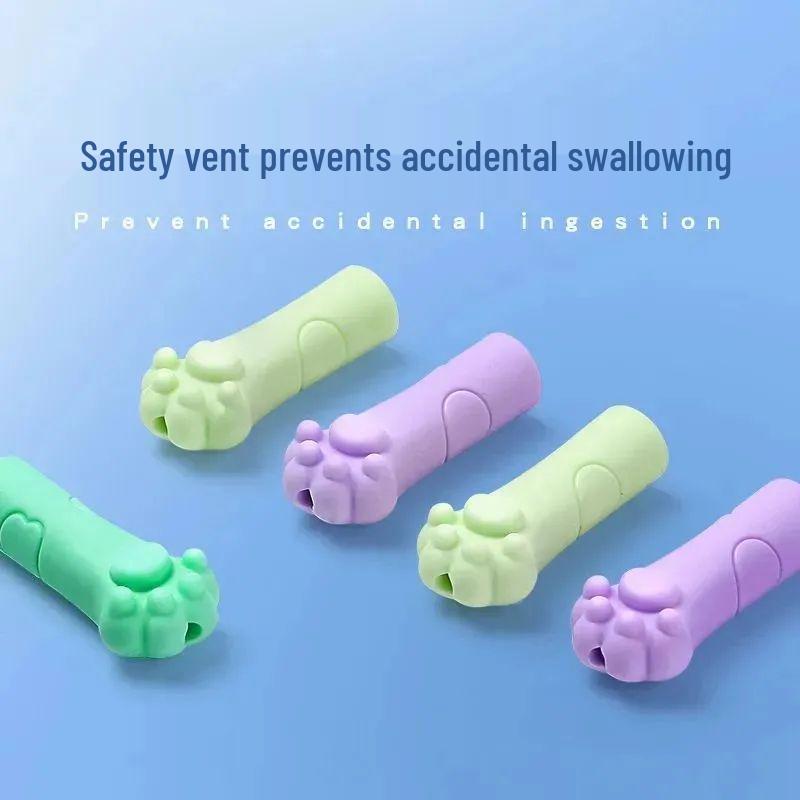 Мягкий силиконовый колпачок для карандаша в виде кошачьей лапки и вспомогательное приспособление для захвата для детей - Мультяшный ластик-рукав для мальчиков и девочек