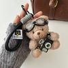 Камера Маленький Коричневый Медведь Белые Туфли Брелок Маленькая Панда Мягкая Милая Плюшевая Кукла Подвеска для Сумки