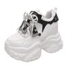 10CM Women Chunky Sneakers High Top Bling Leather Shoes Platform Casual Shoes Woman Outdoor Sports Sneakers